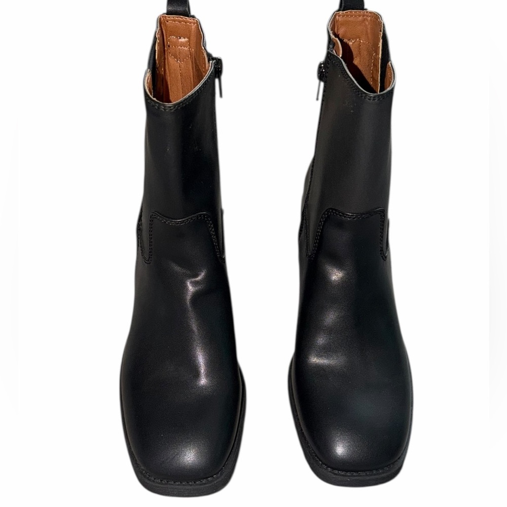 Zodiac Claret Chelsea Boots 11 Brown Ankle Booties Vegan Leather Heel - Picture 2 of 5
